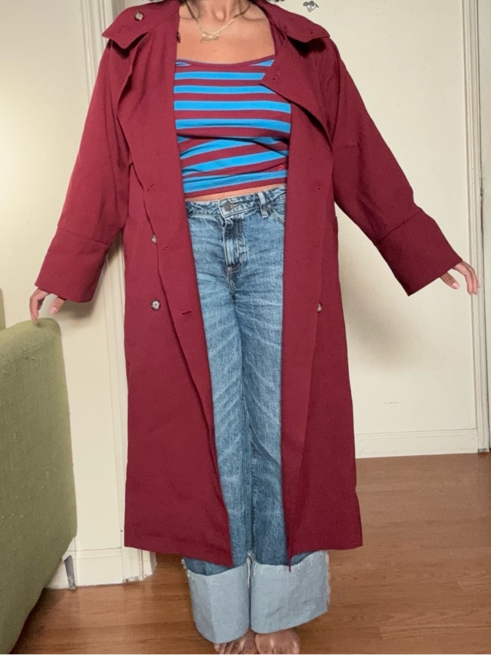 Raoul Trench Jacket in Cabernet - Picture 2 of 12